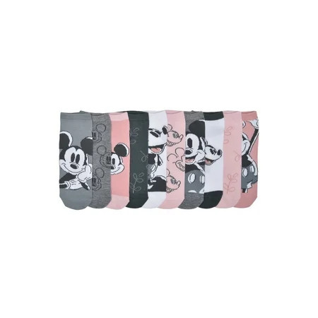 Disney Mickey Mouse Womens 10-Pack Low-Cut Socks Shoe Size 4-10 | Walmart (US)