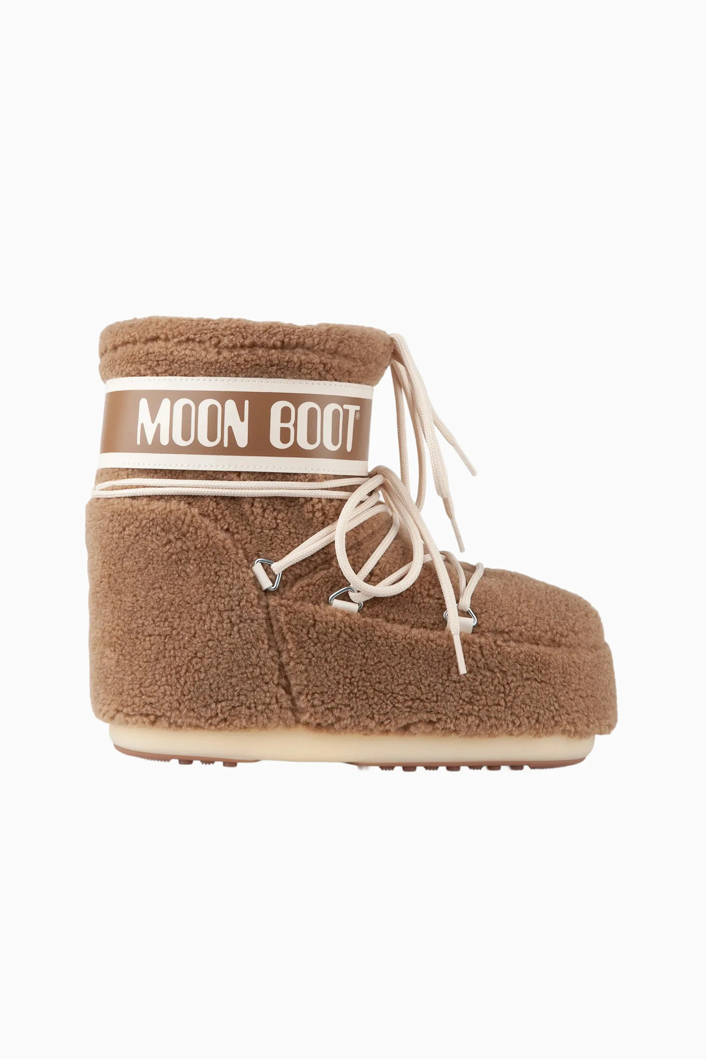 Moon Boot Icon Low Camel Fleece Boots | LoveShackFancy