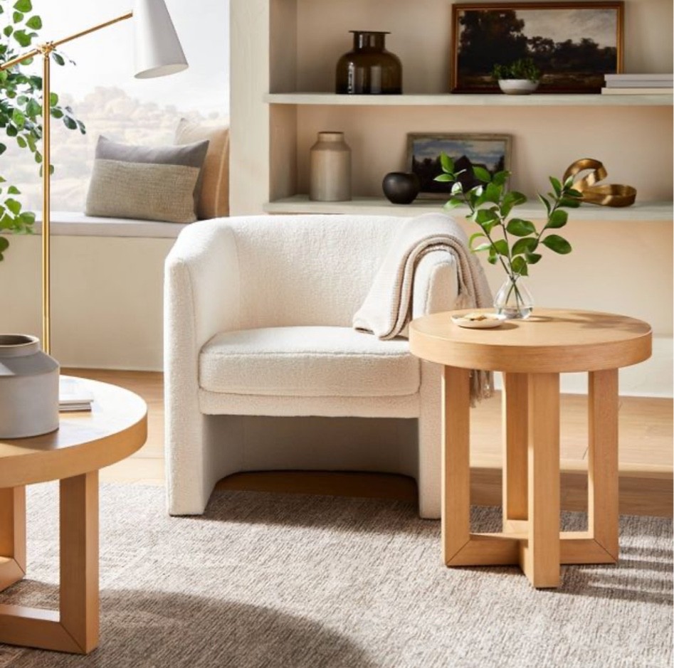 End Table and Accent Chair, affordable Studio McGee living room furniture and decor at Target #accentchair #endtable #rug

#LTKhome #LTKSeasonal #LTKunder100