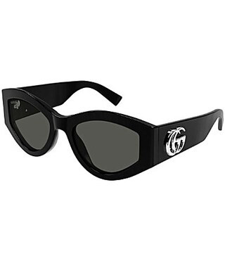 Gucci Women's GG Extruded 53mm Cat Eye Sunglasses - Shiny Solid Black | Dillard's