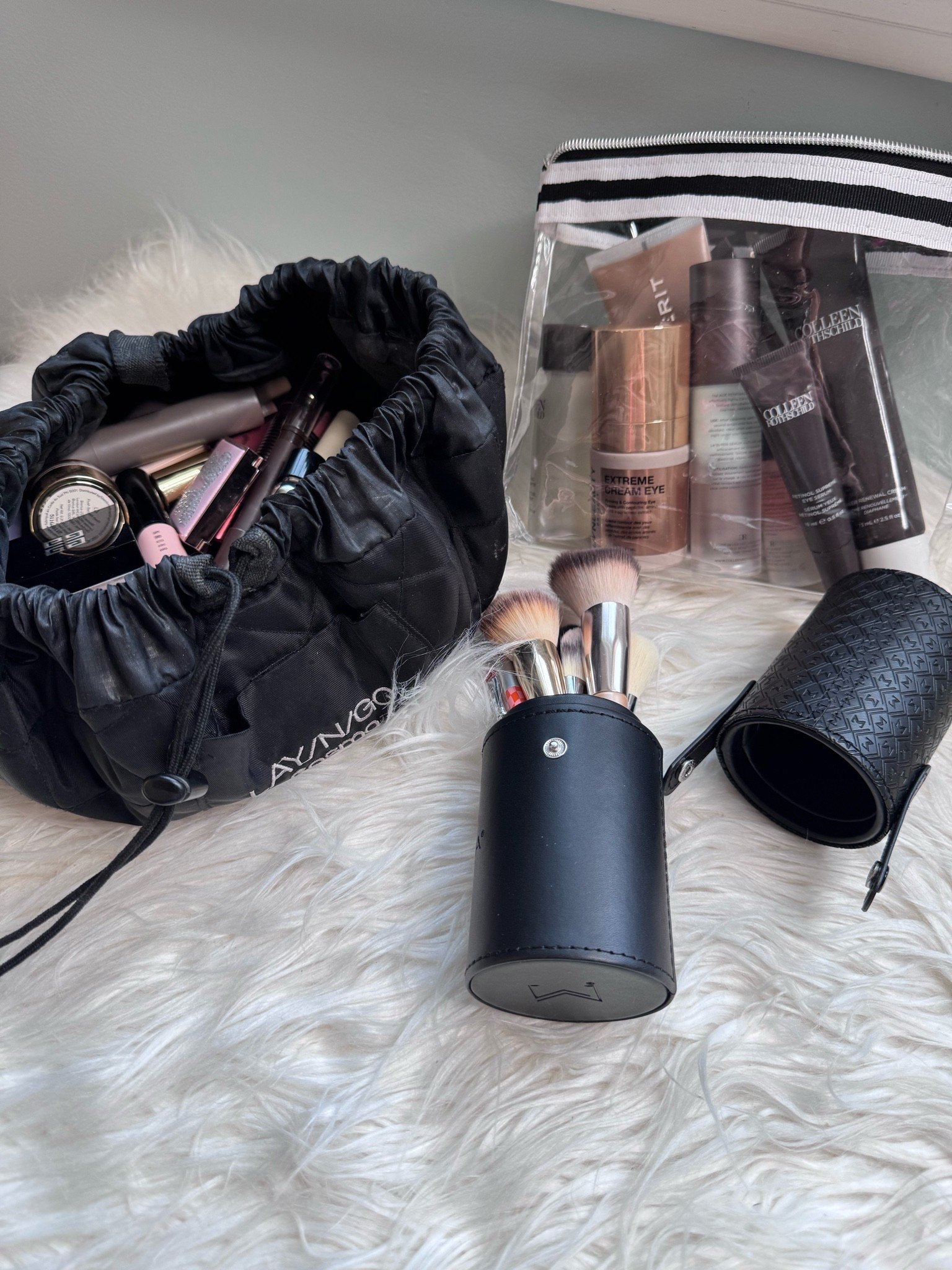 @Merit @Colleen Rothschild 

THE TWO BAGS I NEVER UNPACK
My ready-to-go makeup + skincare stay packed between trips.
One less thing to think about.
At 56 and 6'1", I've become much less interested in packing more and much more interested in packing pieces that can do more. For a recent fall weekend on the Cape, that meant comfortable layers, denim, cashmere, a few great sweaters and jackets, and shoes I could actually spend the day walking in.

I've been coming to Cape Cod for most of my life, so this is very much how I really dress when I'm here: casual enough for coffee and a walk by the water, layered for changing coastal temperatures, but still pulled together enough to head out for lunch or dinner.
And I'm trying something a little different here. I'd love to start sharing more of my travels through the lens of personal style—what I pack, what I actually wear, the places we go, and a few of the things that make traveling easier.

Save this one if you have a fall weekend trip coming up, send it to your favorite travel partner, and tell me in the comments: Are you a carry-on-only packer or a “but what if I need it?” packer?

#CapeCodStyle #TravelOutfits #StyleOver50

#LTKTall #LTKOver40 #LTKBeauty