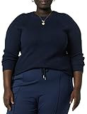 Amazon Aware Women's Rib Crewneck Sweater, Navy, Large | Amazon (US)