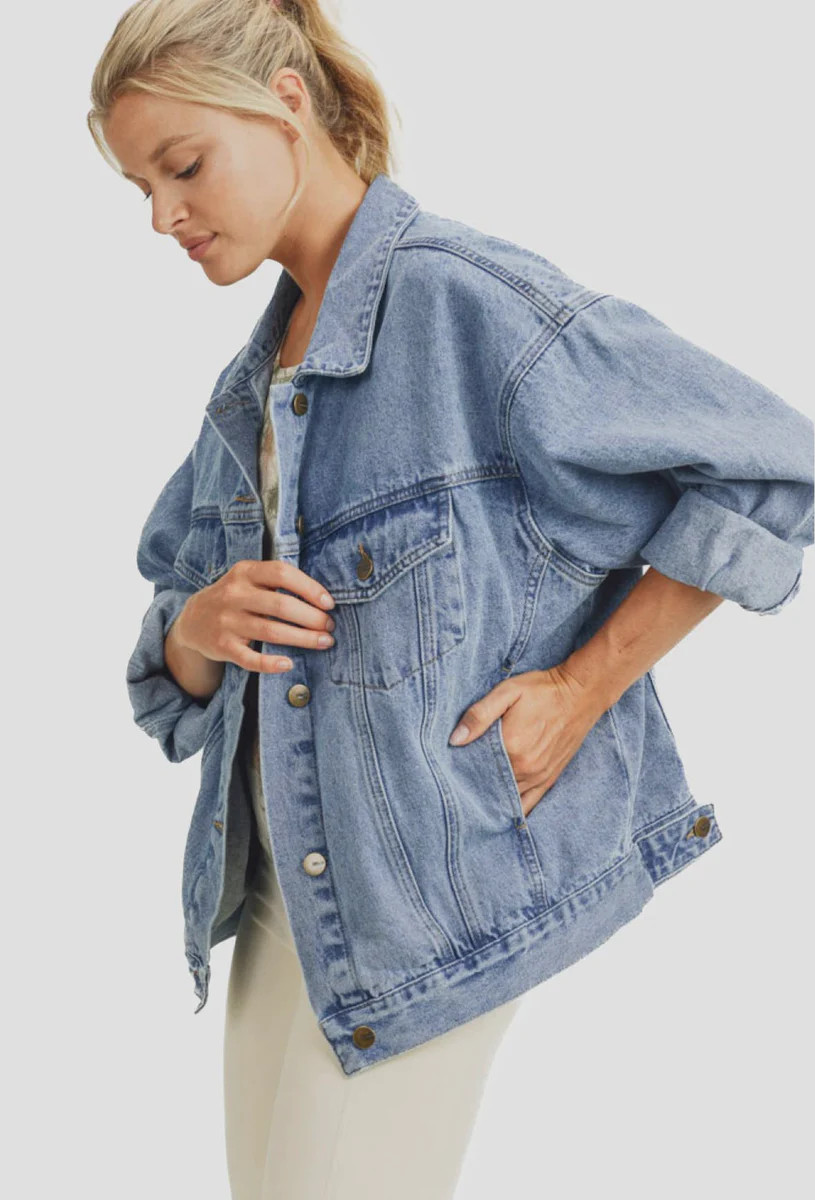 Boxy cut oversized denim jacket | Hazel Tide