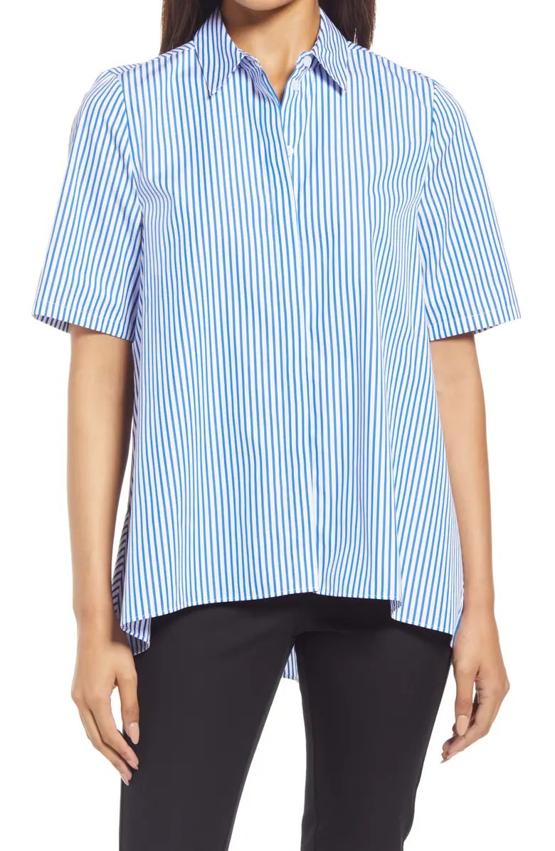 Stripe Swing Back Poplin Button-Up Shirt | Nordstrom | Nordstrom