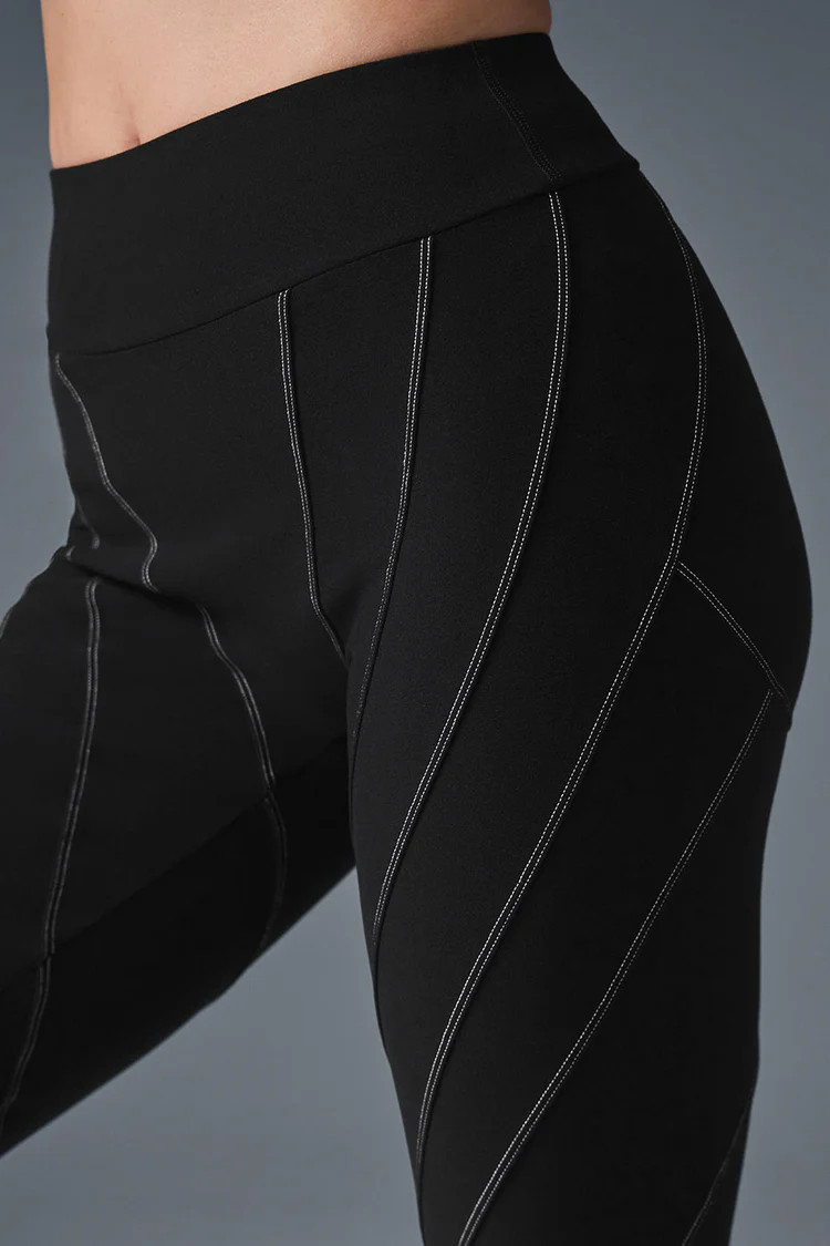 Alosoft High-Waist Sunray Legging - Black/White | Alo Yoga (US)