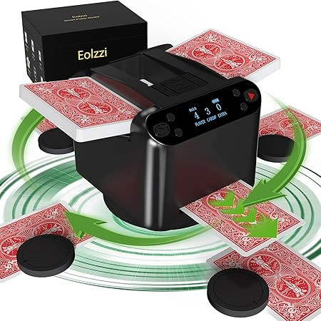 Automatic Card Dealer and Shuffler Machine for 1-2 Decks, 12 Players with 4 Remotes - Built-in Ga... | Amazon (US)