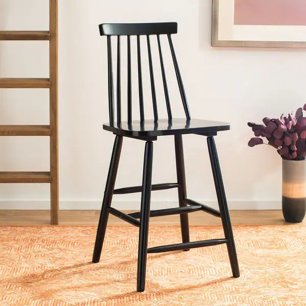 SAFAVIEH Beaufort 24-inch Spindle Farmhouse Counter Stool (Set of 2) - 17.7" x 20.5" x 39.1" - Ov... | Bed Bath & Beyond