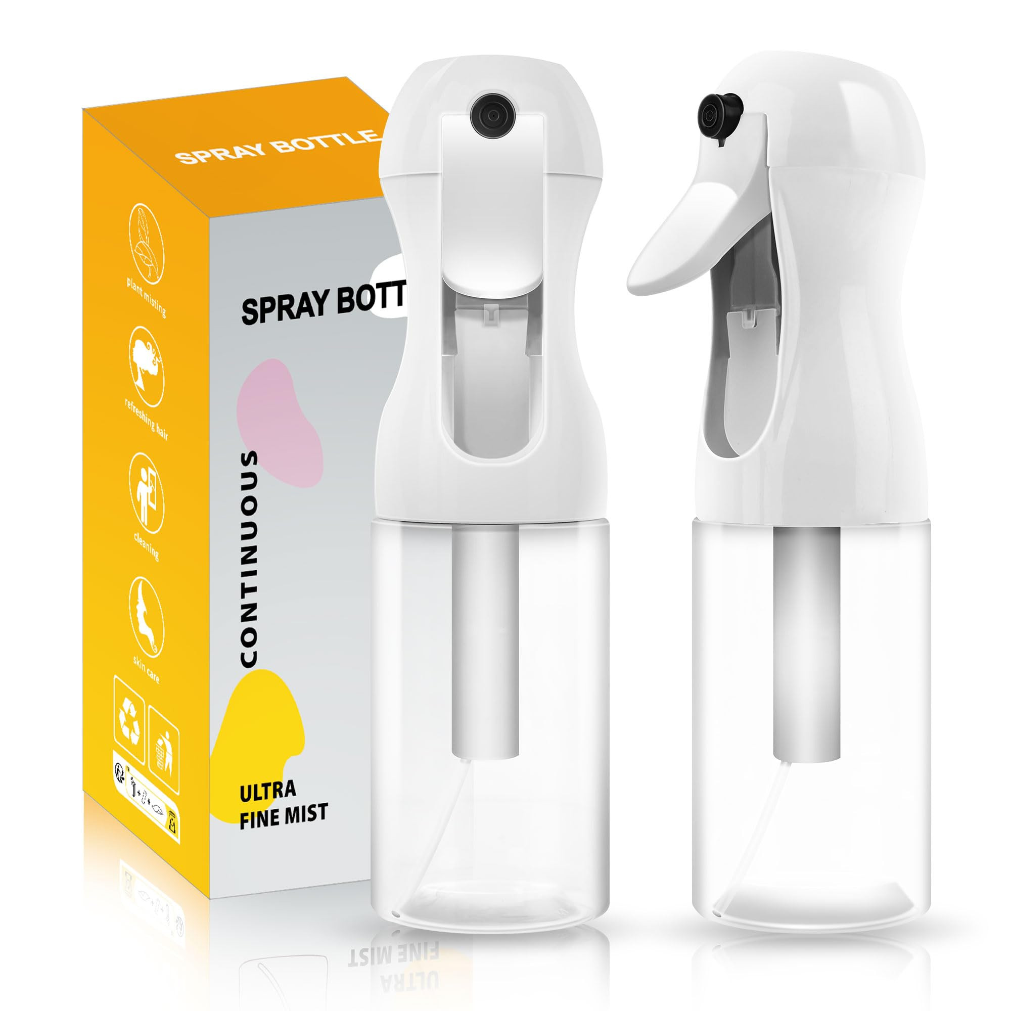 Amazon.com: AMOMELA 2Pcs Continuous Spray Bottle For Hair,Ultra Fine Refillable Water Mister for ... | Amazon (US)