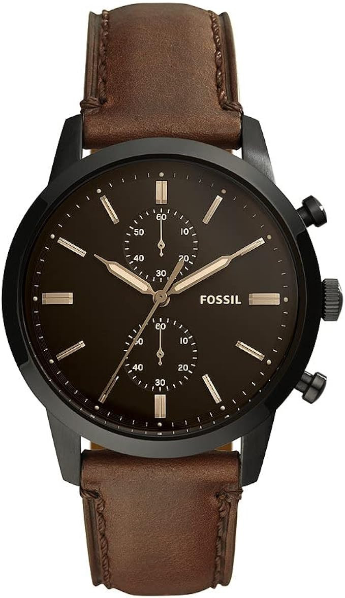 Fossil Men's Townsman Stainless Steel and Leather Casual Quartz Chronograph Watch | Amazon (US)