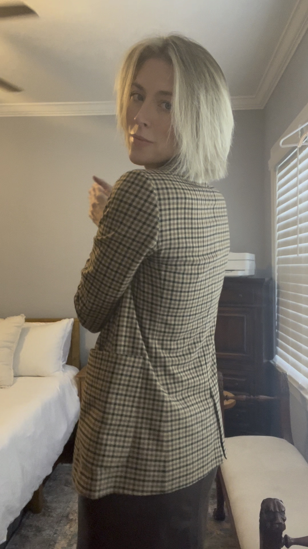 Another work outfit for women! 

What to wear to work in an office setting. Women over 40 workwear. 

Outfit from Rent the Runway, Walmart, Target, Fashion Pass, & JustFab. All exact items linked to rent and similar various price points linked to buy. 

Blazer: Brand Boss from Rent the Runway. Size small. 

Top: No Boundaries from Walmart (so affordable and versatile. Have it in many colors.) Runs a little small. Wearing a size large. 

Skirt: Veda Leather skirt from Rent the Runway. Size 4. 

Heels: JustFab

Necklace: Fashion Pass 

Other Accessories: Target 

For reference I am 6 ft tall, weight 145lbs and bra size 36A  

#LTKWorkwear #LTKFindsUnder100 #LTKVideo