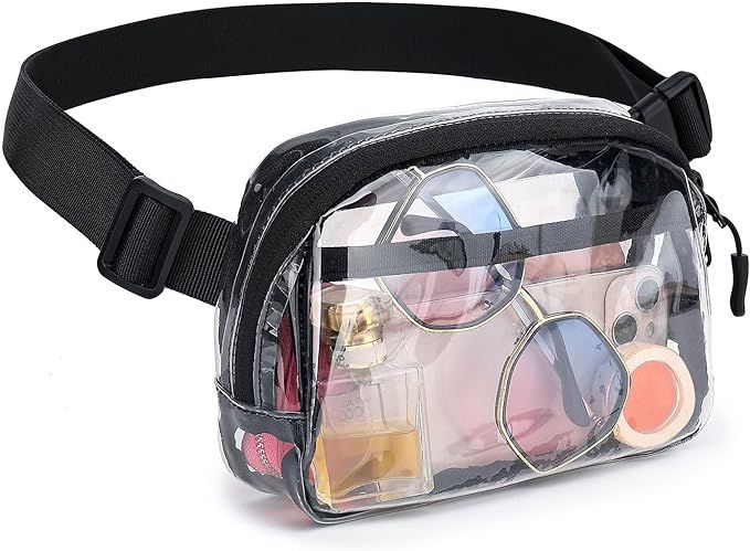 Clear Fanny Pack, Stadium Approved Clear Belt Bag for Women, Small Cute Clear Waist Bag with Adju... | Amazon (US)