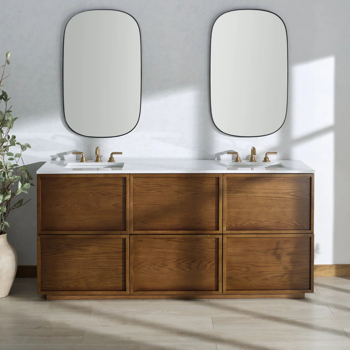 Hudson 72" Genuine Marble Double Bathroom Vanity | Joss & Main