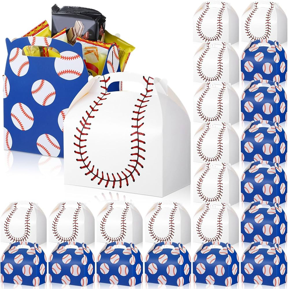 Fuyoooo 24 Pcs Baseball Party Treat Boxes for Candy Snack Goodie Sports Themed Party Favors Cardb... | Amazon (US)