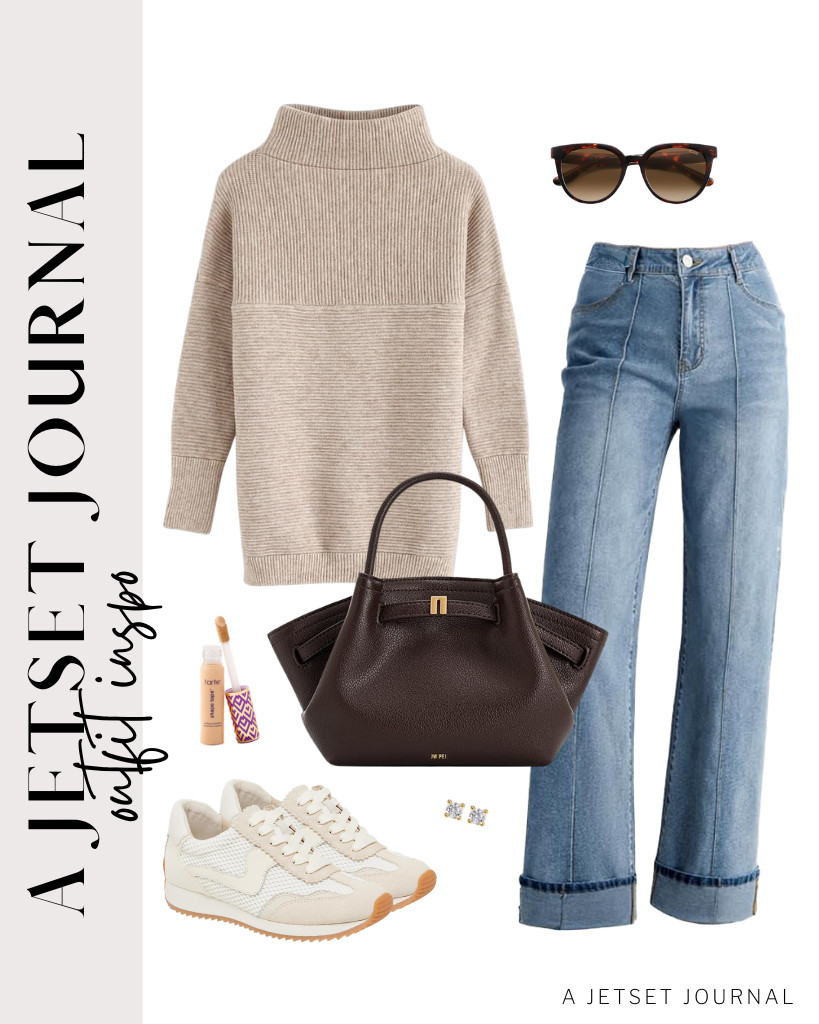 The CHICWISH ribbed turtleneck top is a fantastic choice when paired with wide-leg cuffed jeans. For a stylish, comfortable look, pair it with Dolce Vita mesh sneakers and a mini tote bag to carry your essentials. Don’t forget to accessorize with some SOJOS sunglasses for a complete outfit! 

 #LTKSeasonal #LTKSaleAlert #LTKTravel