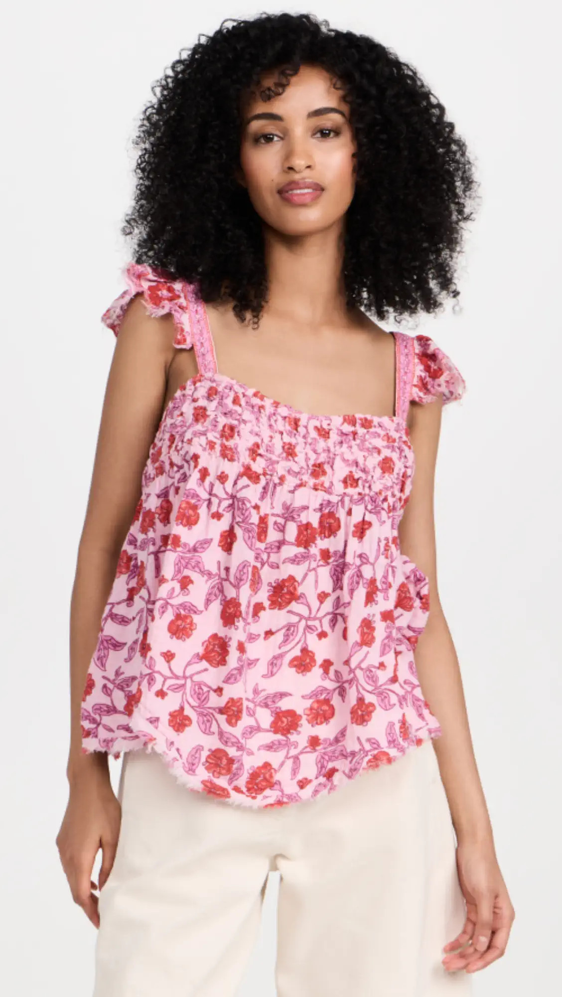 Free People Nala Printed Babydoll Top | Shopbop | Shopbop