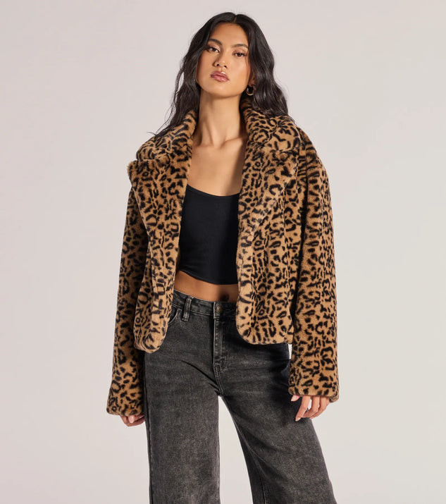 Luxe Glam Leopard Print Faux Fur Jacket | Windsor Stores
