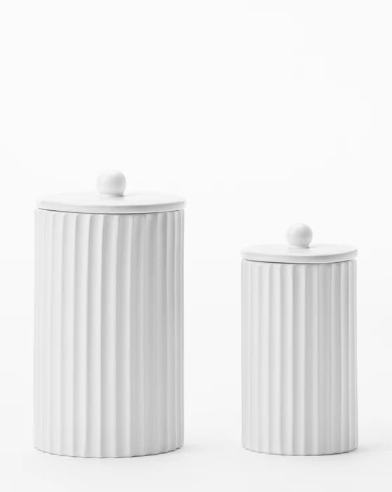 Fluted Lidded Bathroom Canister | McGee & Co.