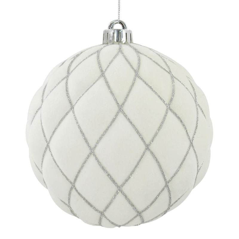 White Flocked Ornament, 5.9" | At Home