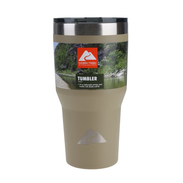 Ozark Trail Double Wall Vacuum Sealed Stainless Steel Tumbler 32 Ounce, Tan | Walmart (US)