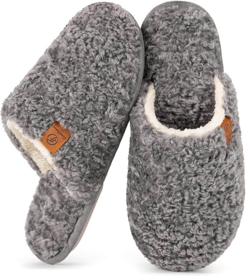 EverFoams Women's Fuzzy Slip-on Slippers Warm Cozy Soft Lightweight Memory Foam Indoor House Shoe... | Amazon (US)