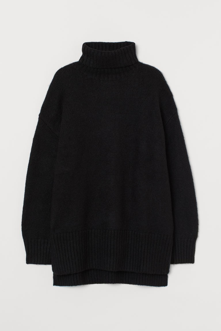 H & M - Oversized Turtleneck Sweater - Black | H&M (US + CA)