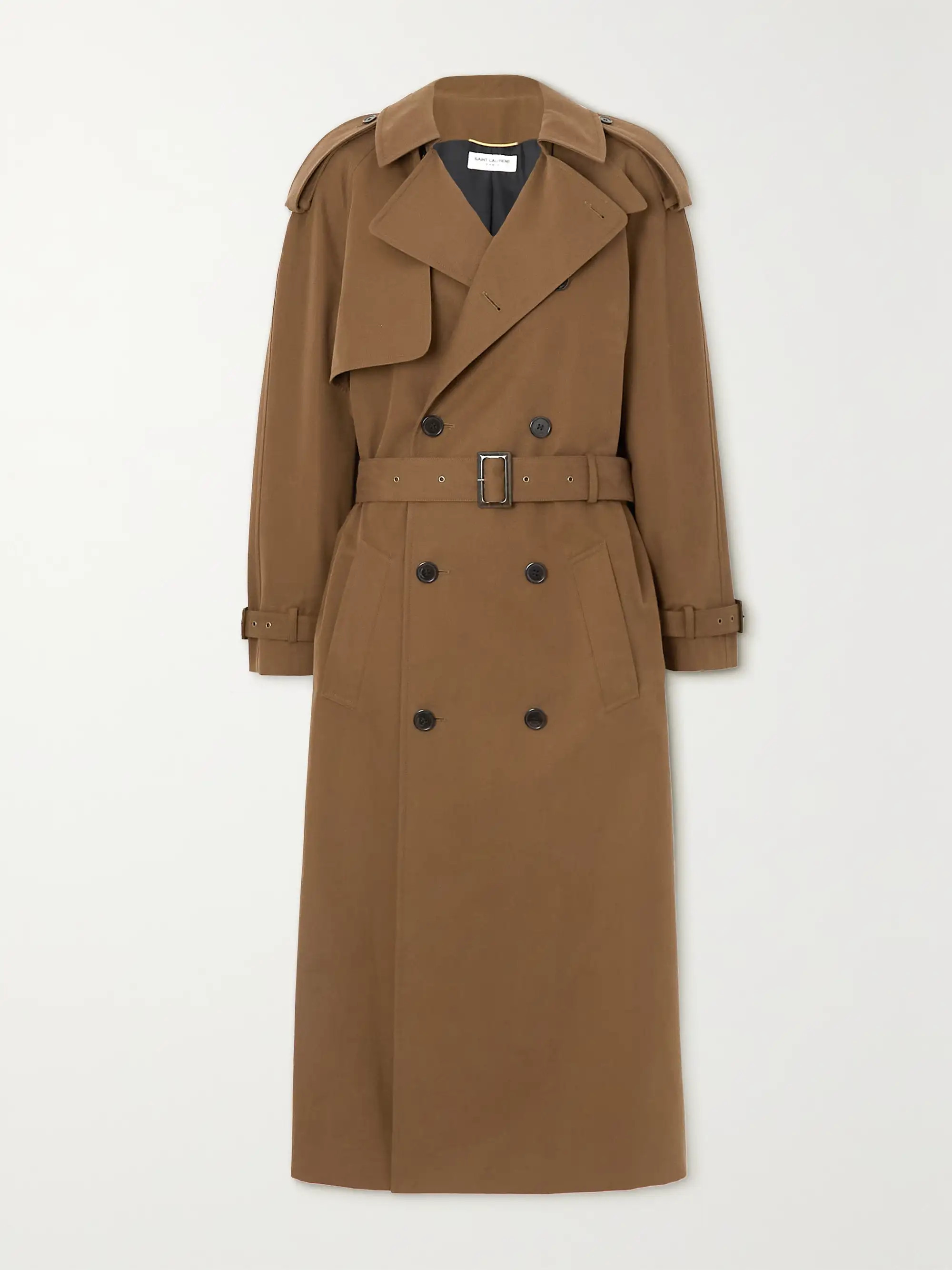 Belted double-breasted cotton-twill trench coat | NET-A-PORTER (US)