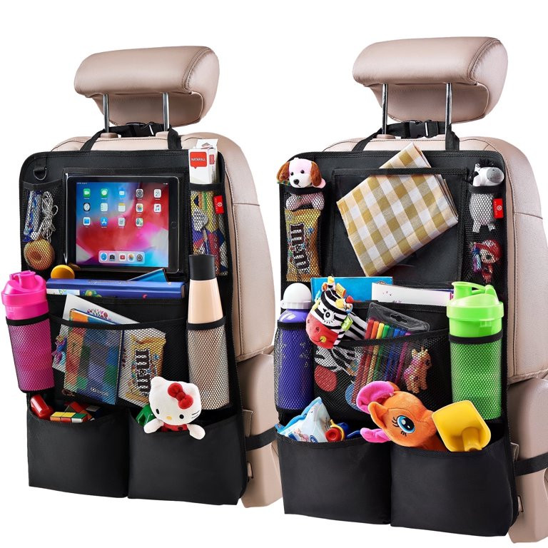 Helteko Backseat Car Organizer with 9 Storage Pockets, 600D Polyester, 25 in x 19 in, 2 Pack, Bla... | Walmart (US)