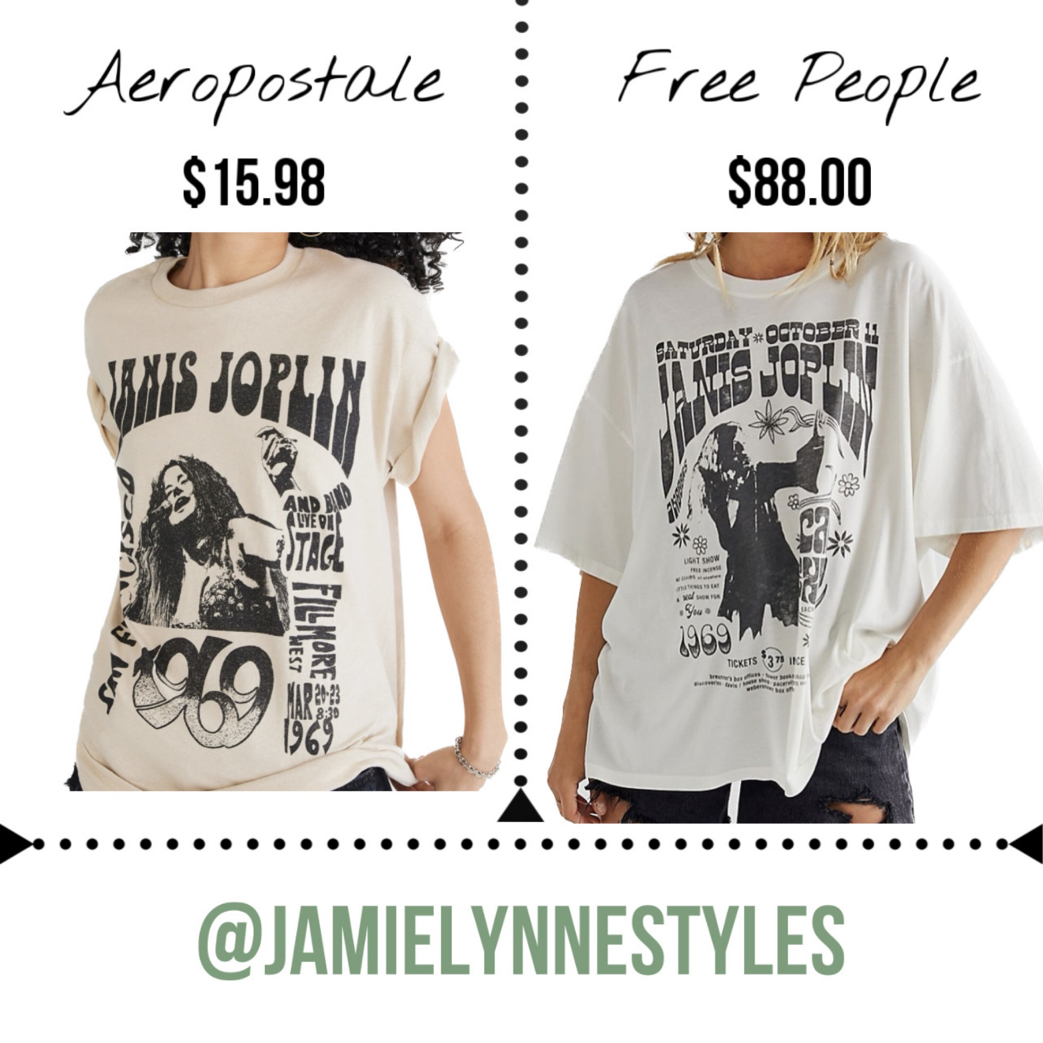 Free People Dupe / Lookalike 
Janis Joplin Oversized Graphic Tee
Neutral style 

#LTKFind #LTKsalealert #LTKunder50