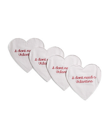 Set Of 4 I Dont Need A Valentine Placemats | TJ Maxx
