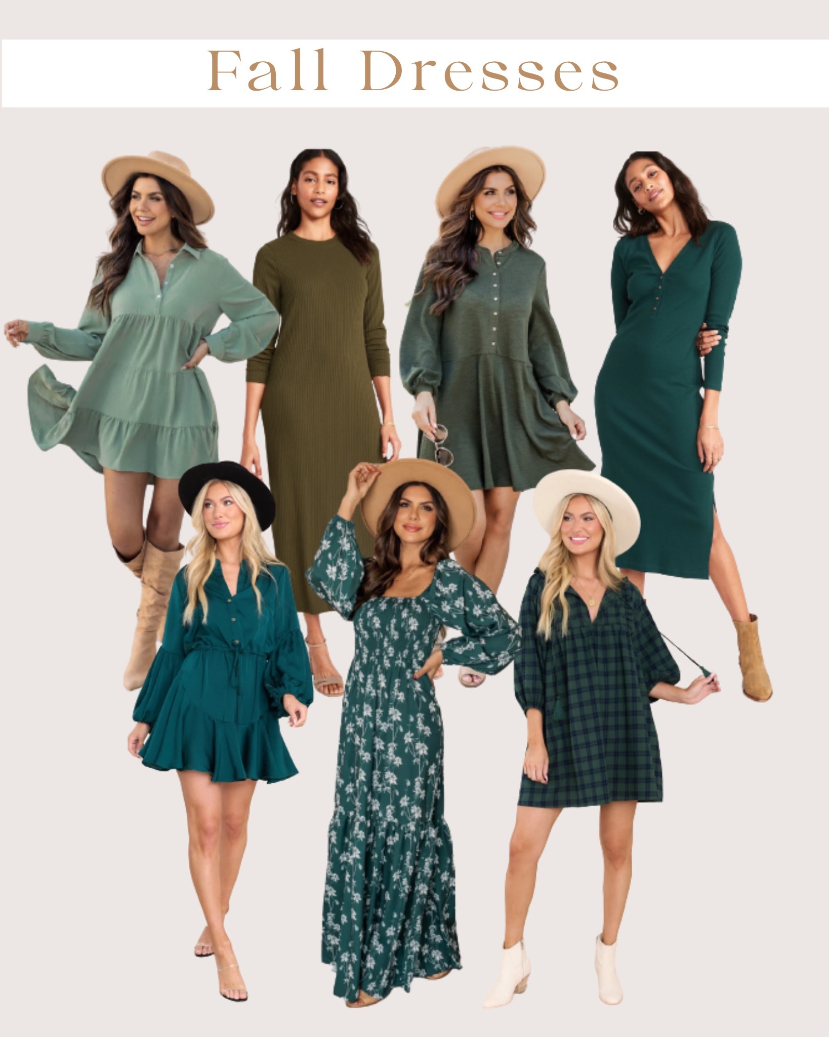 Green fall dresses from Pink Lily, Red Dress, & Old Navy. Green maxi dress | olive green long sleeve dress | fall family photo outfits 

#LTKSeasonal #LTKstyletip #LTKunder100