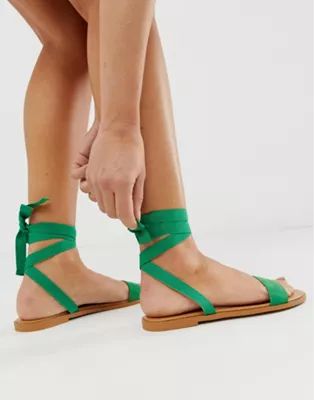 ASOS DESIGN Flawless tie leg flat sandals | ASOS US