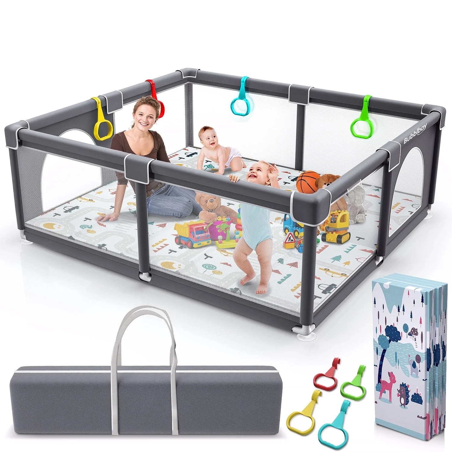Bubblbay Baby Playpen, 79x71", Indoor & Outdoor Kids Activity Play Yard with Gate | Walmart (US)