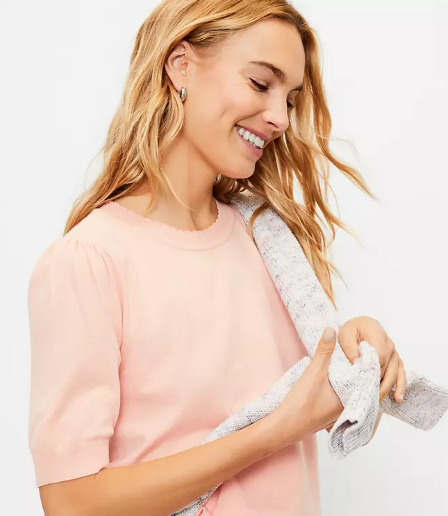 Scalloped Sweater Tee | LOFT
