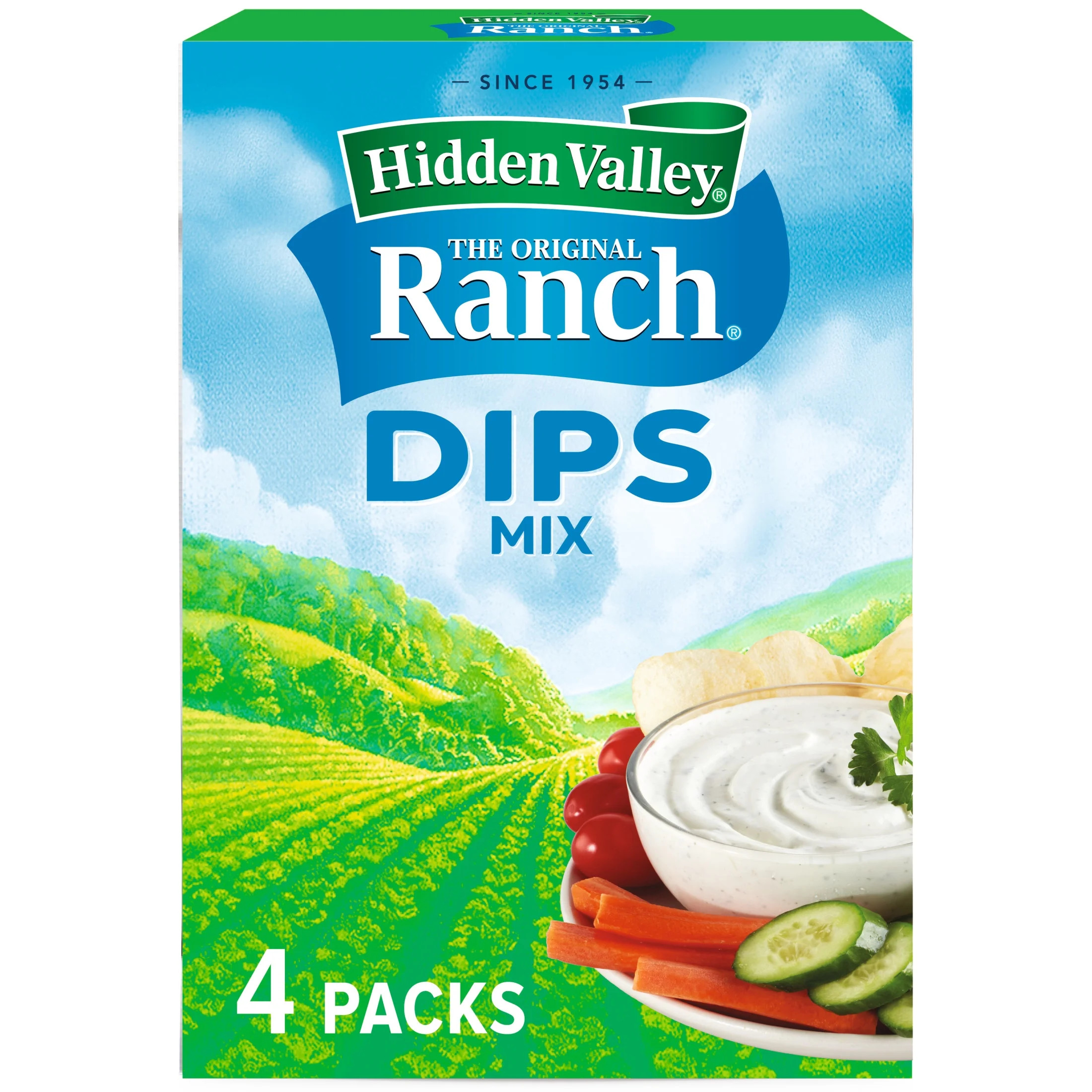 Hidden Valley Original Ranch Dips Mix Gluten Free Keto-Friendly, 1.0 oz packs, 4 Pack | Walmart (US)