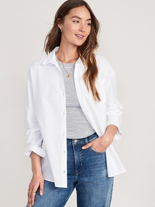 Oversized Button-Down Boyfriend Shirt | Old Navy (CA)