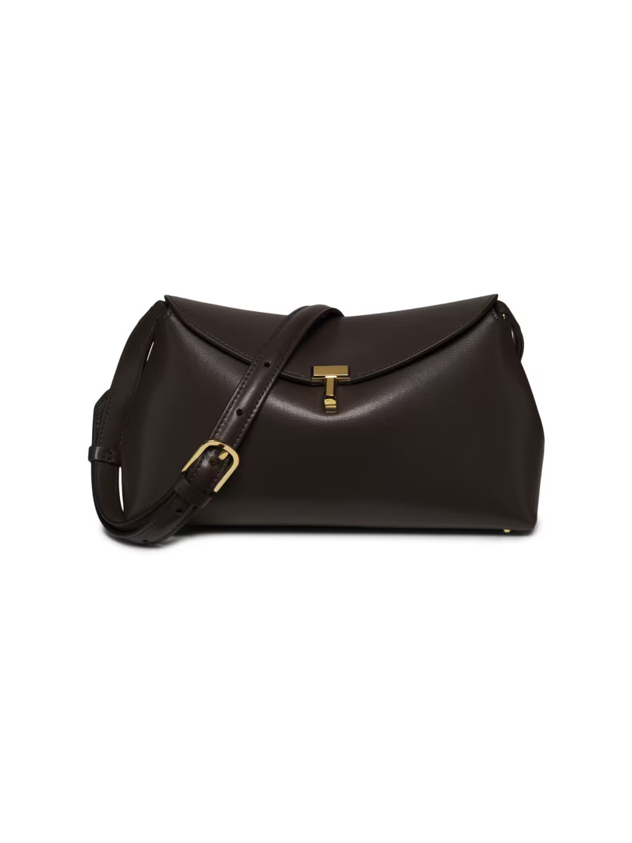 Toteme T-Lock Convertible Leather Clutch | Saks Fifth Avenue | Saks Fifth Avenue