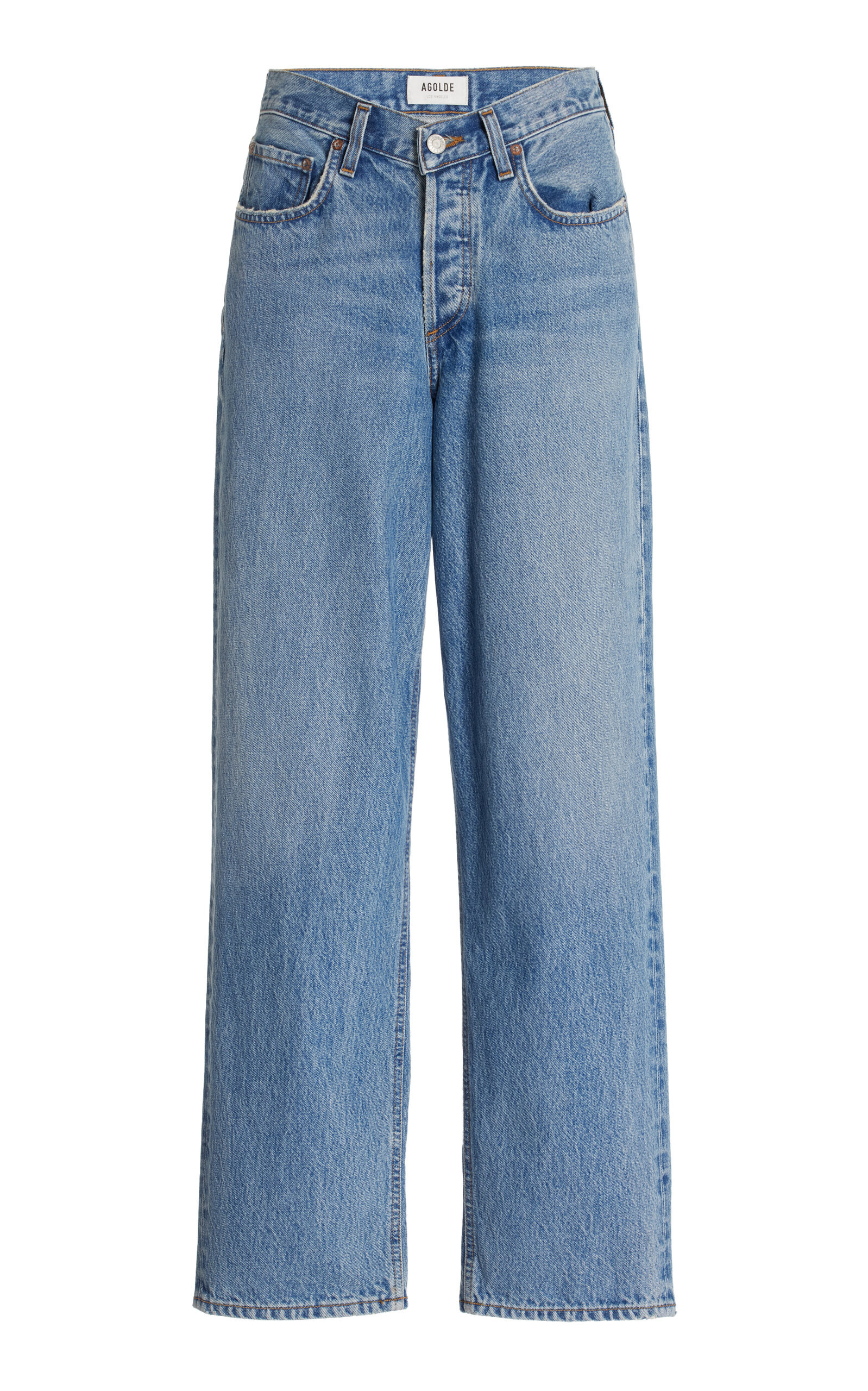 Agolde - V-Front Rigid High-Rise Straight-Leg Jeans - Medium Wash - 30 - Moda Operandi | Moda Operandi (Global)