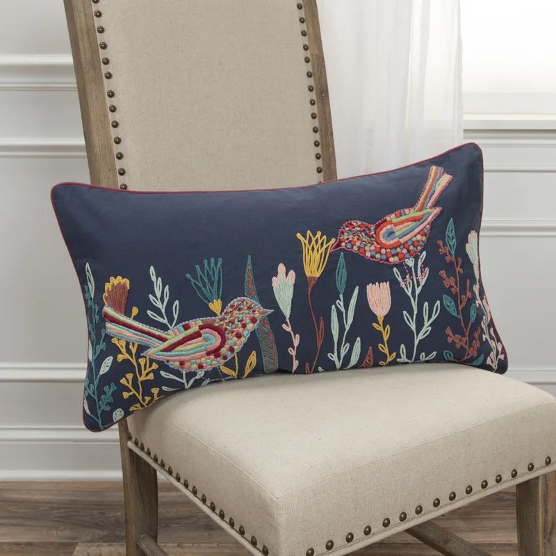 Embroidered Cotton Throw Pillow | Wayfair North America