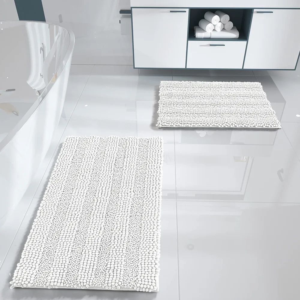 Yimobra Luxury Chenille Shaggy Bathroom Rug Set, 2 Pack Soft Fluffy Plush Bath Mat,... | Amazon (US)
