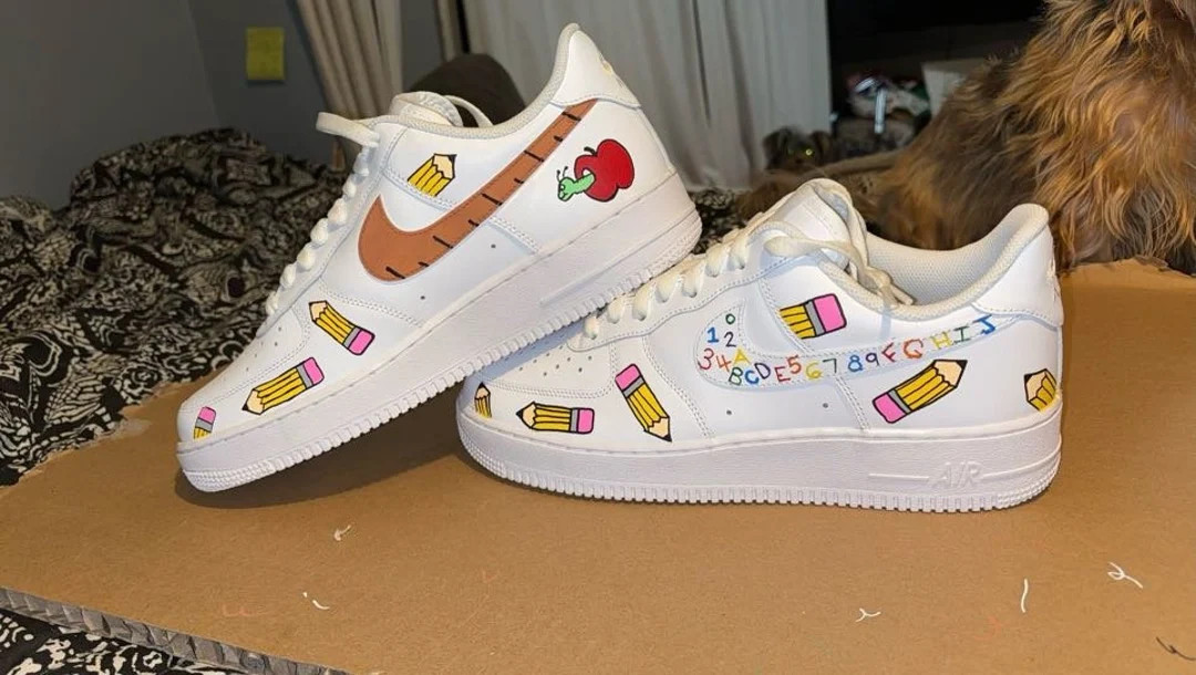 Custom Hand Painted School Airforce 1 - Etsy | Etsy (US)