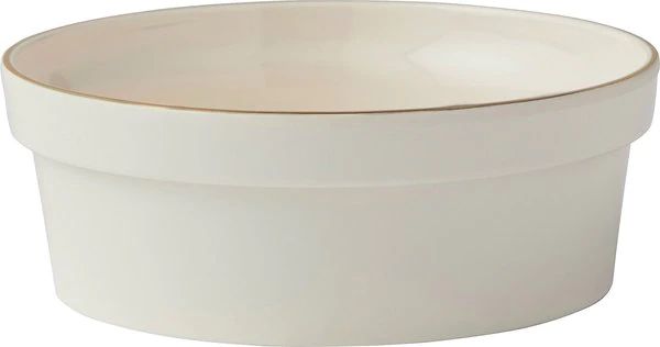 FRISCO Gold Trim Melamine Dog & Cat Bowl, Cream, 4.25 Cups, 2 count - Chewy.com | Chewy.com