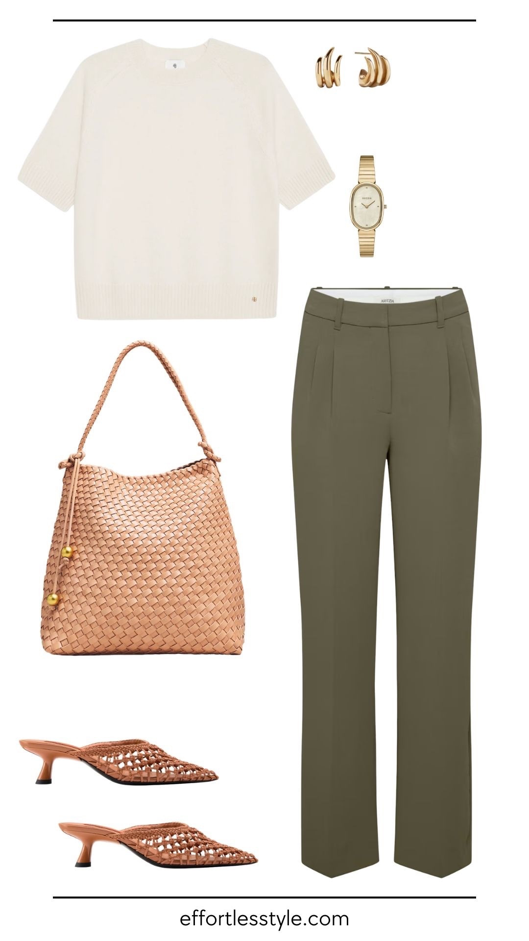 Formula 2: The Polished Put-Together Look

Tailored trousers or wide-leg pants
Button-down or simple knit top
Loafers, mules, or low heel sandals
Minimal jewelry (small hoops or a simple necklace)

Why it works: This formula instantly looks more polished without requiring extra effort. The tailored bottoms do the heavy lifting—they create structure and make everything else look intentional. It works for meetings, work days, or anywhere you want to feel put-together. Want to elevate it even more? Add a structured tote, a classic watch, or a belt to define your waist. You can also throw a blazer over your shoulders or swap in strappy sandals for a dressier vibe. Small tweaks change the whole feel.



#LTKootd #LTKdayinmylife #LTKgrwm