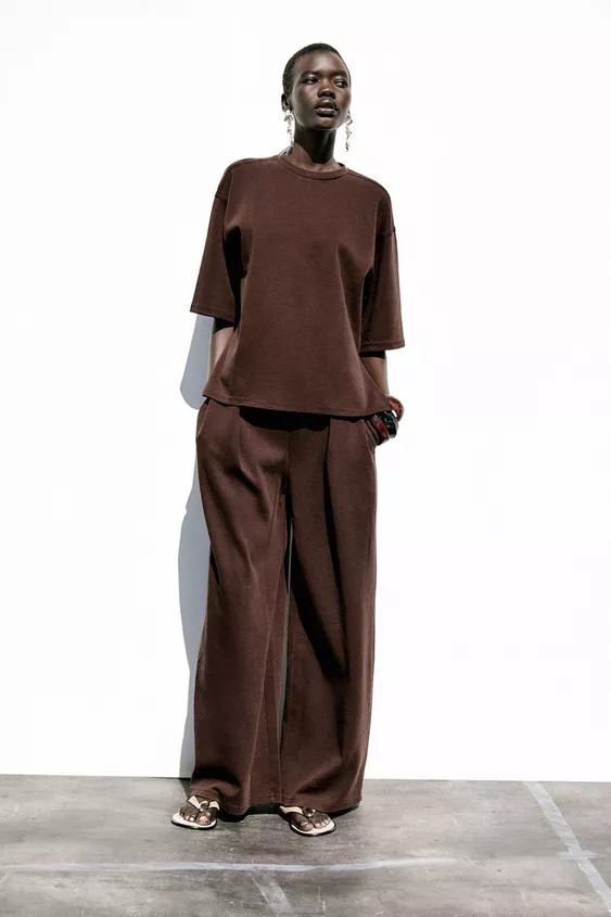 WASHED EFFECT INTERLOCK T-SHIRT | Zara US