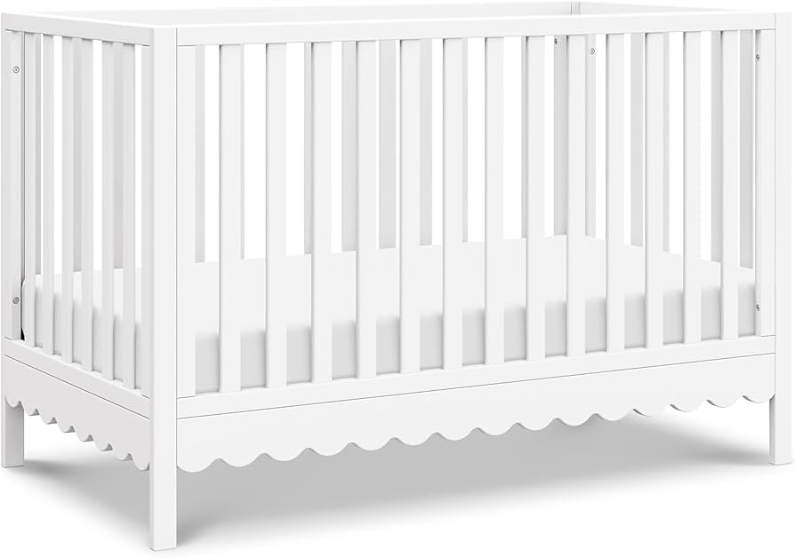 DaVinci Sammy Scallop 4-in-1 Convertible Crib in White, GREENGUARD Gold Certified | Amazon (US)