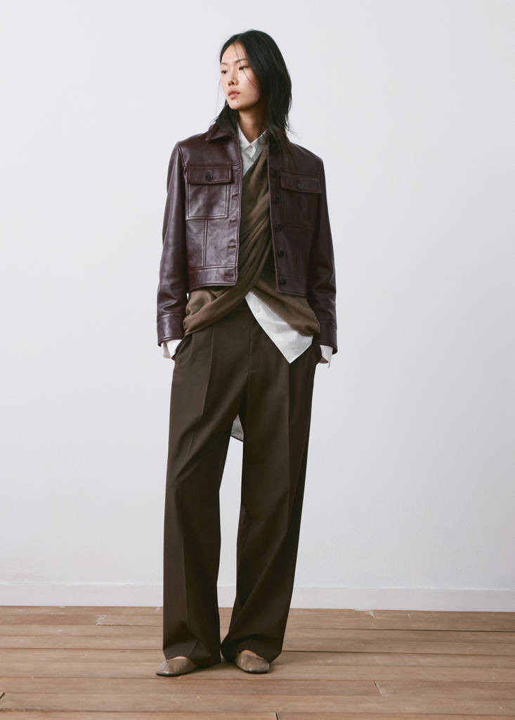 Buttoned leather jacket burgundy - Woman - M - MANGO | MANGO (UK)