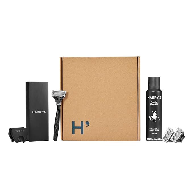 Harry's Holiday Gift Set for Men — Black Metallic Handle + 3 Razor Blade Cartridges + Travel Bl... | Amazon (US)