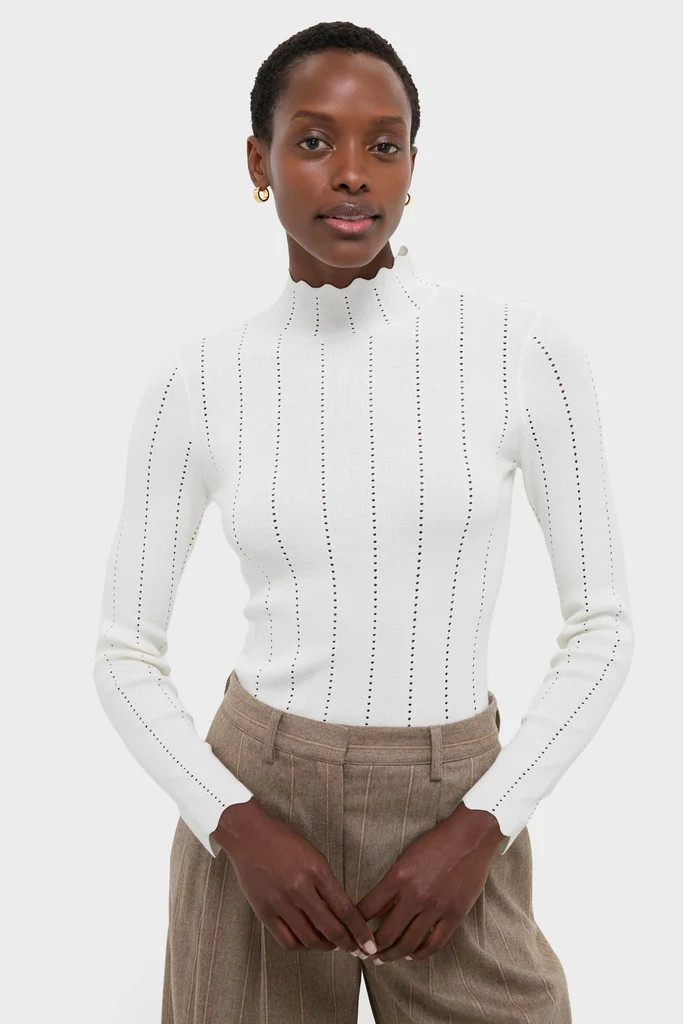 White Pointelle Knit Allen Turtleneck | Tuckernuck (US)