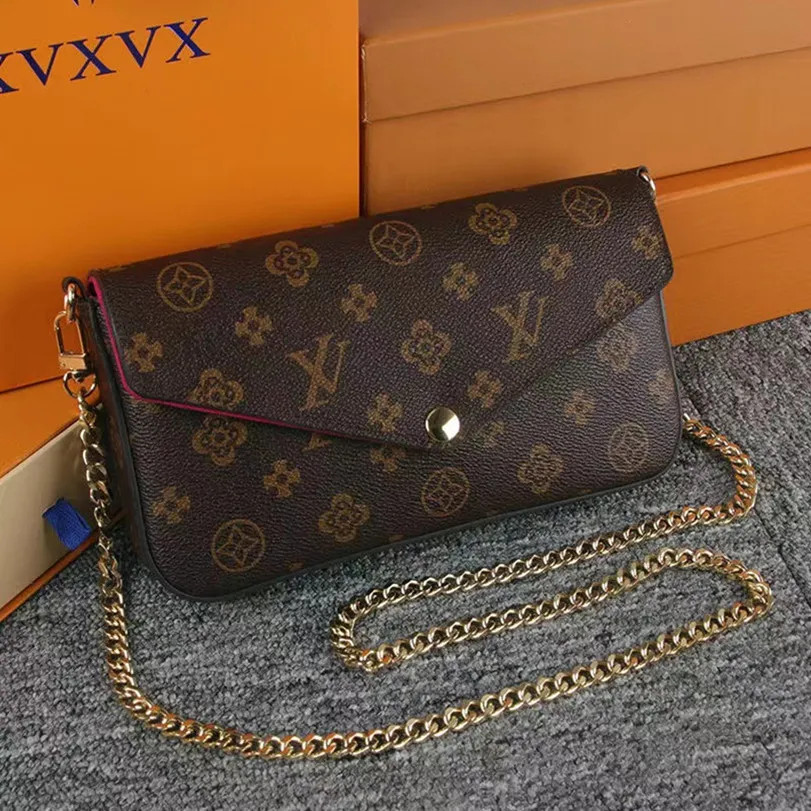 Women Messenger Leather handbag Evening Bag Original box high quality flower checkers date code s... | DHGate