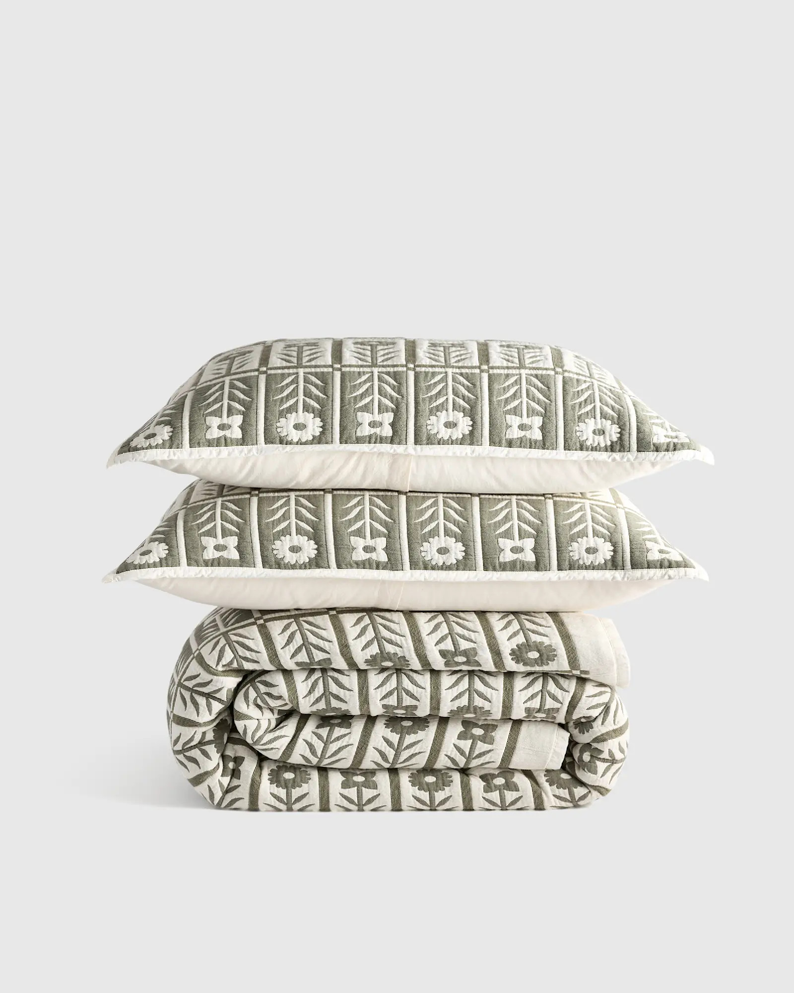 Organic Cotton Jacquard Floral Coverlet Set | Quince