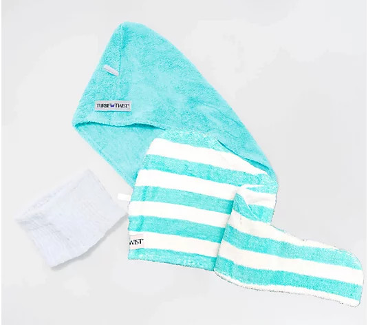 Set of 3 Printed Turbie Twist Hair Towel and Hair Band Set - QVC.com | QVC